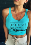 "No REST for the WYCKED" Tank Top-Cancun